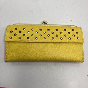VINTAGE 60's  Kiss Lock Yellow Leather Wallet
